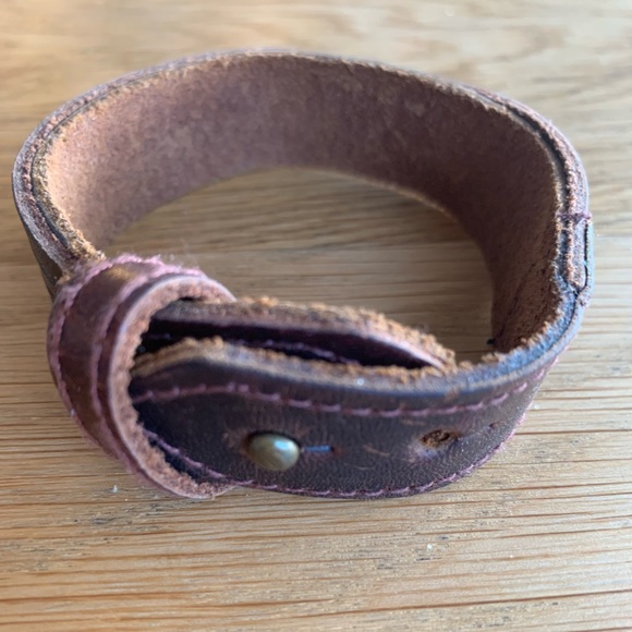 Braided brown leather wrap bracelet - Picture 2 of 4